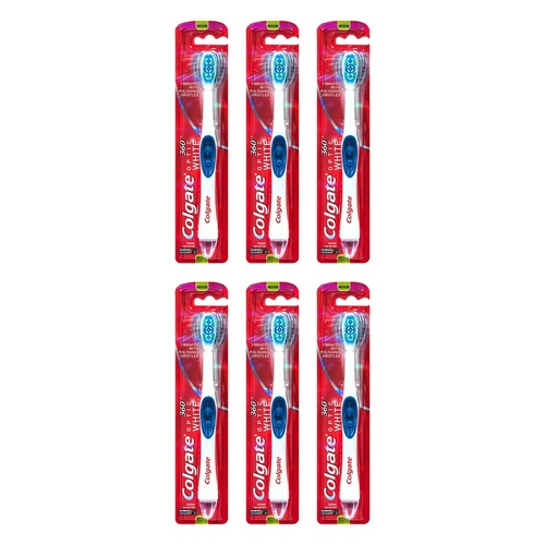 Colgate 360 Optic White Sonic Power Toothbrush Medium Pack of 6