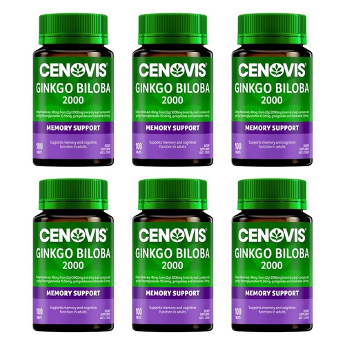 Cenovis Ginkgo Biloba 2000 Memory Support 100 Tablets Pack of 6