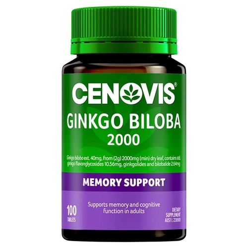 Cenovis Ginkgo Biloba 2000 Memory Support 100 Tablets