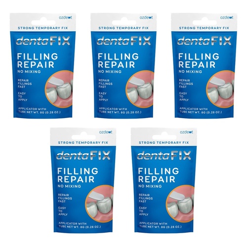 Dentafix Temporary Filling Repair 8g Pack of 5