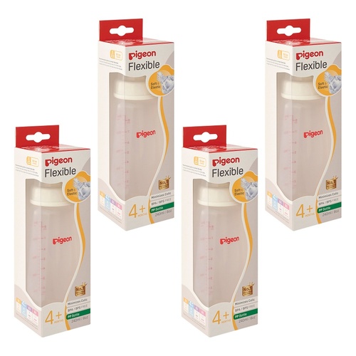 Pigeon Slim Neck PP Bottle 240mL Pack of 4