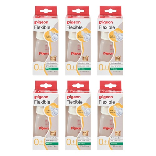 Pigeon Slim Neck PP Bottle 120mL Pack of 6