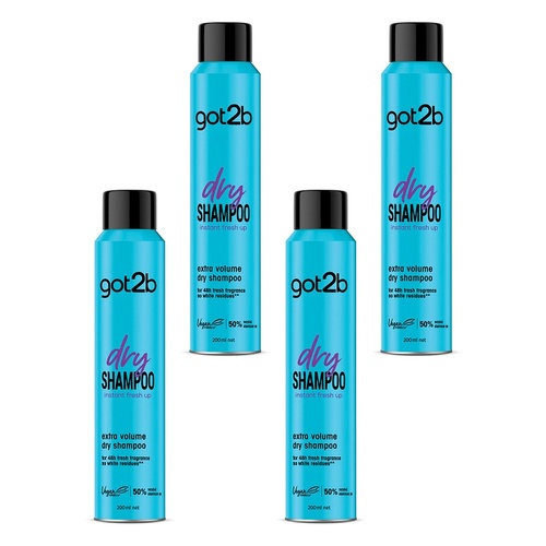 Got2B Dry Shampoo Instant Fresh Up Extra Volume 200mL Pack of 4
