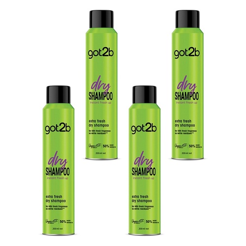 Got2B Dry Shampoo Instant Fresh Up Extra Fresh 200mL Pack of 4