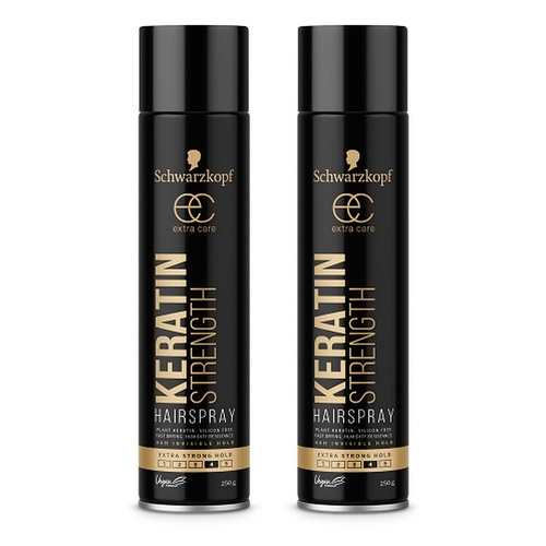 Schwarzkopf Extra Care Keratin Strength Hairspray Maximum Hold 250g Pack of 2