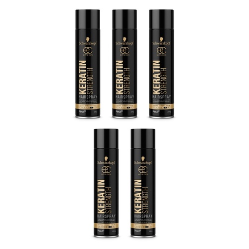Schwarzkopf Extra Care Keratin Strength Hairspray Maximum Hold 250g Pack of 5