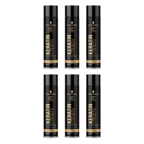 Schwarzkopf Extra Care Keratin Strength Hairspray Maximum Hold 250g Pack of 6