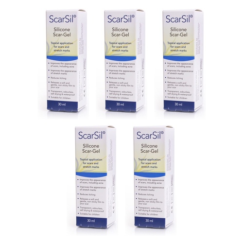 Scar Heal ScarSil Silicone Scar Gel 30mL Pack of 5
