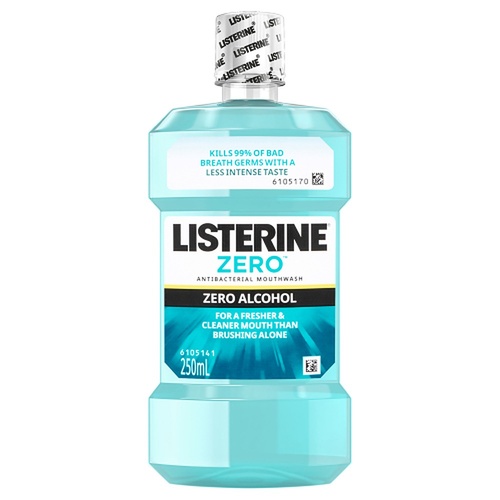 Listerine Zero Alcohol Antibacterial Mouthwash 250mL