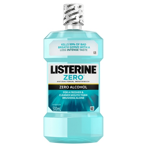 Listerine Zero Mouthwash with Fluoride 500mL