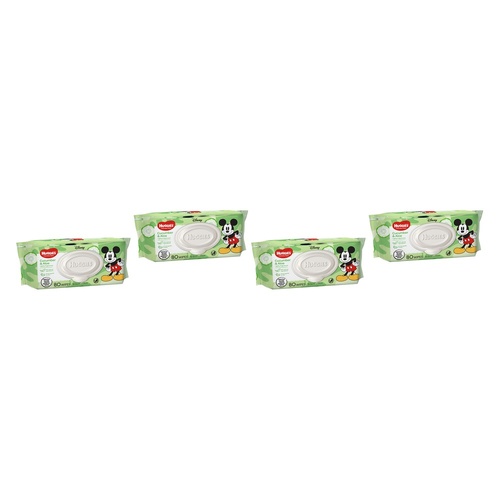 Huggies Thick & Soft Baby Wipes Cucumber & Aloe Vera 80 Pack Bundle of 4