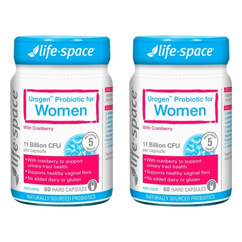 Life-Space Urogen Probiotic for Women 60 Capsules Pack of 2