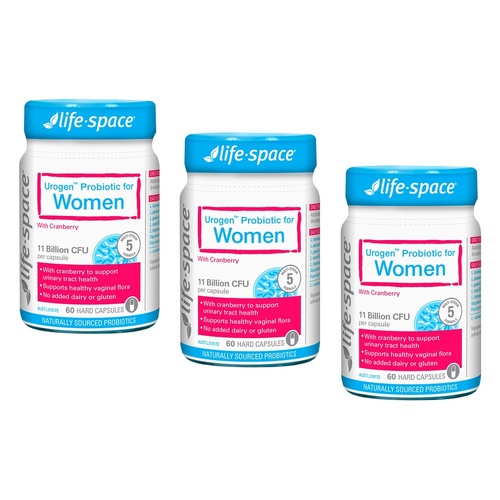 Life-Space Urogen Probiotic for Women 60 Capsules Pack of 3