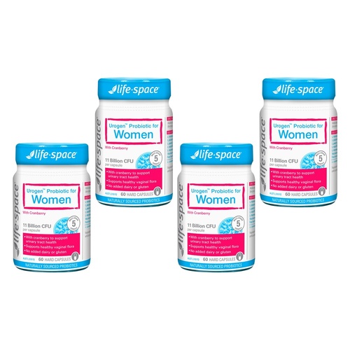 Life-Space Urogen Probiotic for Women 60 Capsules Pack of 4