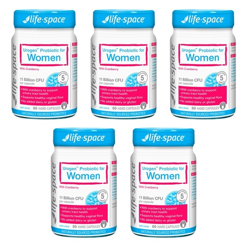 Life-Space Urogen Probiotic for Women 60 Capsules Pack of 5