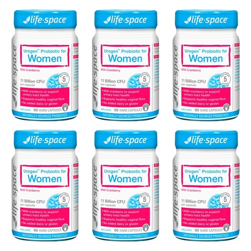 Life-Space Urogen Probiotic for Women 60 Capsules Pack of 6