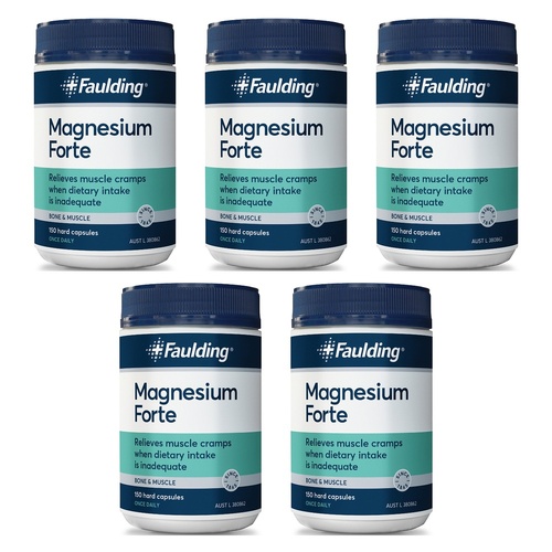 Faulding Magnesium Forte 400mg 150 Capsules Pack of 5
