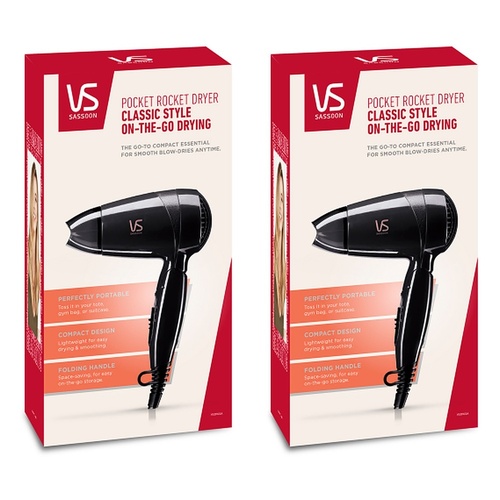 VS Sassoon Pocket Rocket Pro Hair Dryer Pack of 2