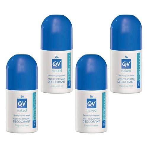 Ego QV Naked Anti-perspirant Deodorant Roll-on 80g Pack of 4