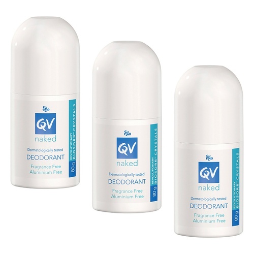Ego QV Naked Deodorant Roll-on 80g Pack of 3