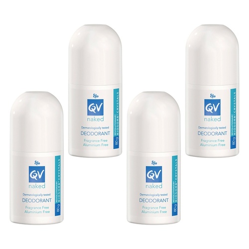 Ego QV Naked Deodorant Roll-on 80g Pack of 4