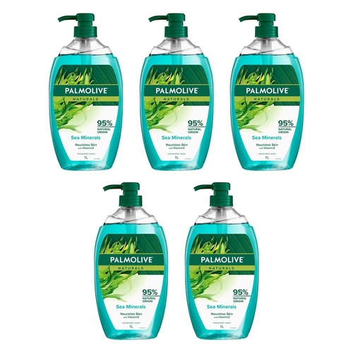 Palmolive Naturals Body Wash Sea Minerals Shower Gel 1L x 3 Bundle of 5