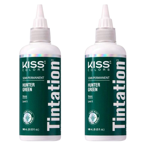 Kiss Tintation SemiPermanent Hair Colour with Aloe Vera 2x 148ml Hunter Green T111