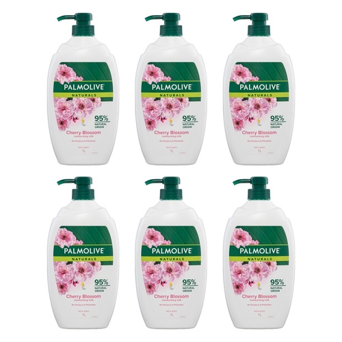 Palmolive Naturals Milk & Cherry Blossom Body Wash 1L Pack of 6