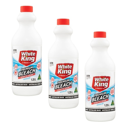 White King Premium Bleach Regular 1.25L x 6 Bundle of 3