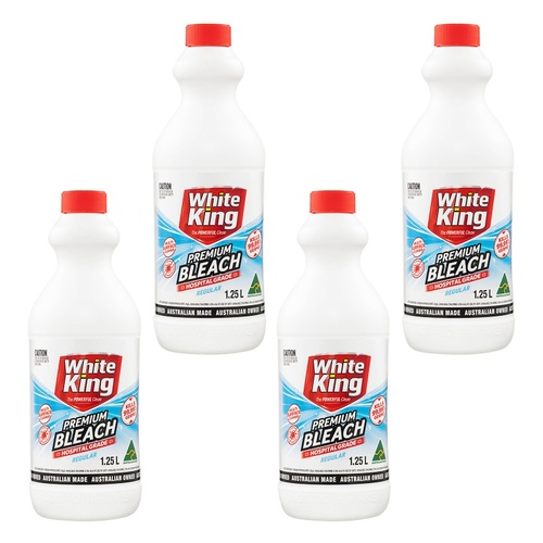 White King Premium Bleach Regular 1.25L x 6 Bundle of 4