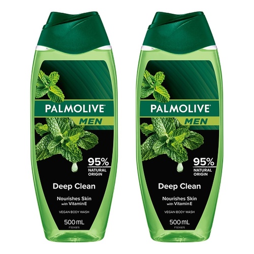 Palmolive Men Deep Clean Shower Gel 500mL Pack of 2