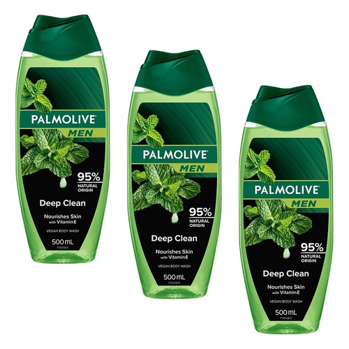 Palmolive Men Deep Clean Shower Gel 500mL Pack of 3