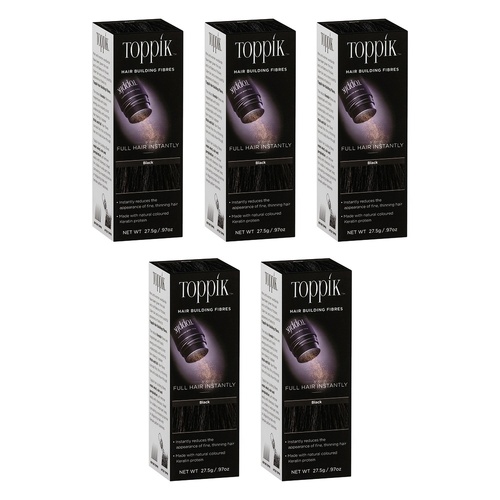 Toppik Hair Building Fibres Black 27.5g Pack of 5