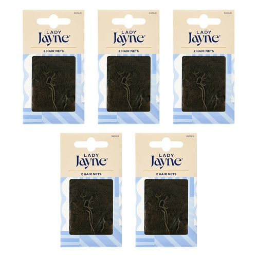 Lady Jayne Light Brown Hair Nets 2 Pack Bundle of 5