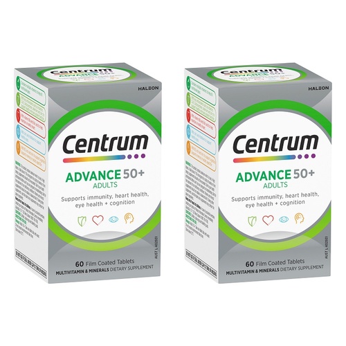 Centrum Advance 50+ Adults 60 Tablets Pack of 2