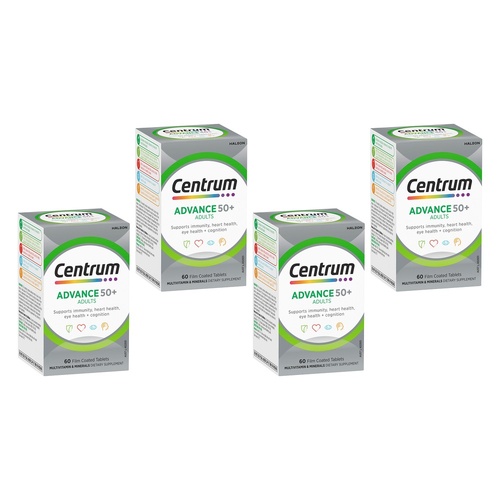 Centrum Advance 50+ Adults 60 Tablets Pack of 4