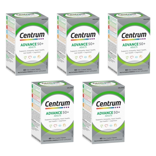 Centrum Advance 50+ Adults 60 Tablets Pack of 5