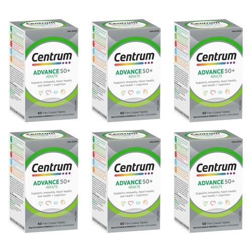 Centrum Advance 50+ Adults 60 Tablets Pack of 6
