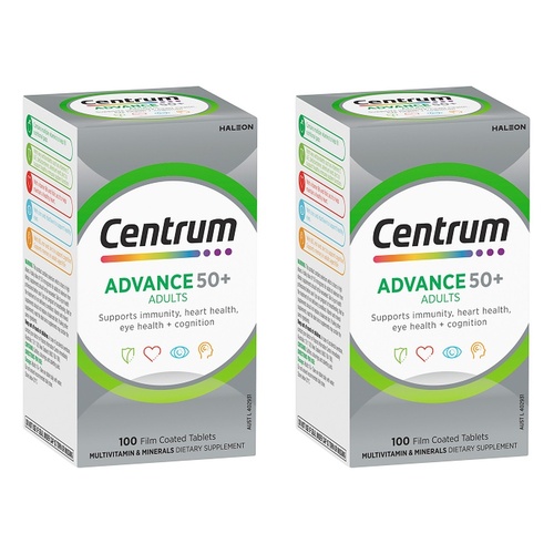 Centrum Advance 50+ Adults 100 Tablets Pack of 2