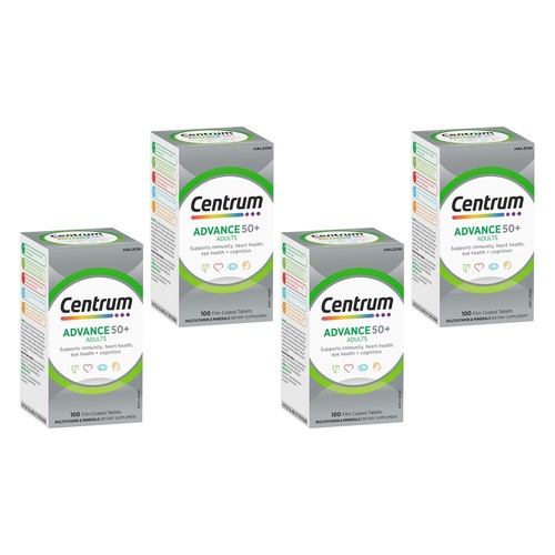Centrum Advance 50+ Adults 100 Tablets Pack of 4