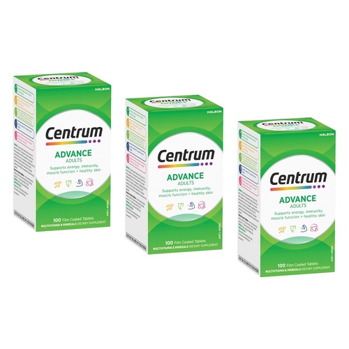 Centrum Advance Adults 100 Tablets Pack of 3
