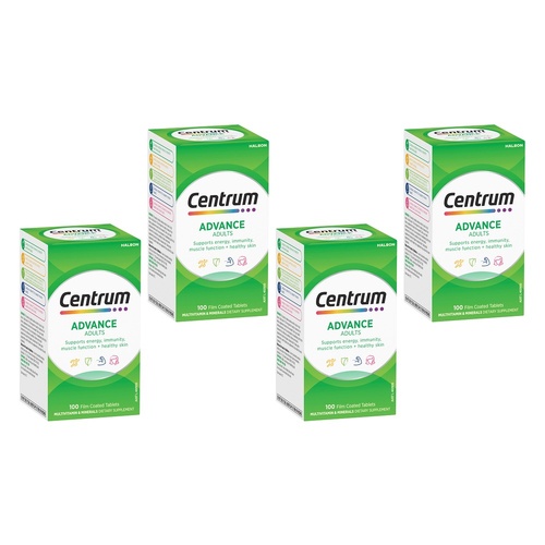 Centrum Advance Adults 100 Tablets Pack of 4