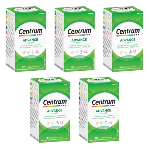 Centrum Advance Adults 100 Tablets Pack of 5