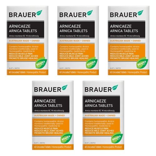 Brauer Arnicaeze Arnica Tablets 60 Tablets Pack of 5