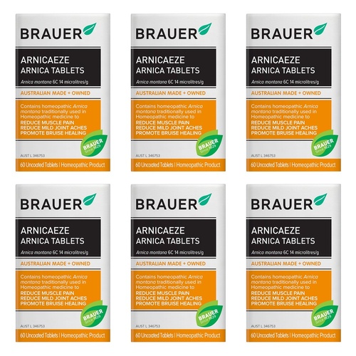 Brauer Arnicaeze Arnica Tablets 60 Tablets Pack of 6