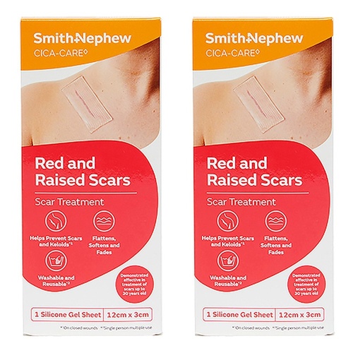 Cica-Care Scar Treatment Silicone Gel Sheet 12cm x 3cm Pack of 2