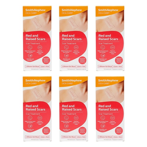 Cica-Care Scar Treatment Silicone Gel Sheet 12cm x 3cm Pack of 6