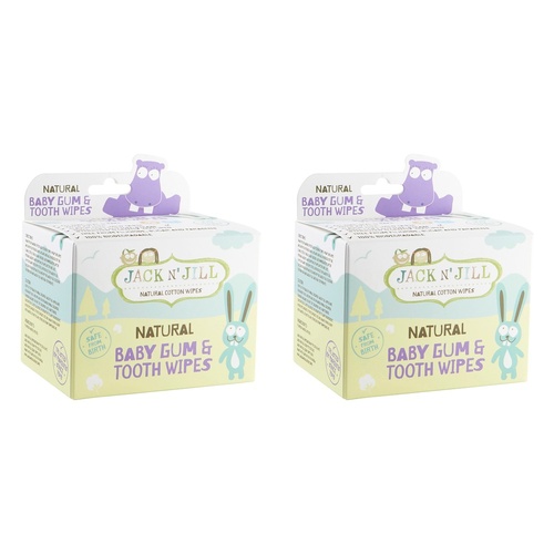 Jack N' Jill Tooth & Gum Wipes, Xylitol Infused, 25 Wipes Pack of 2