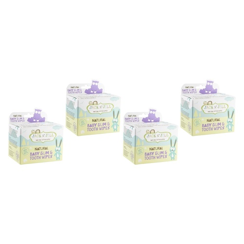 Jack N' Jill Tooth & Gum Wipes, Xylitol Infused, 25 Wipes Pack of 4