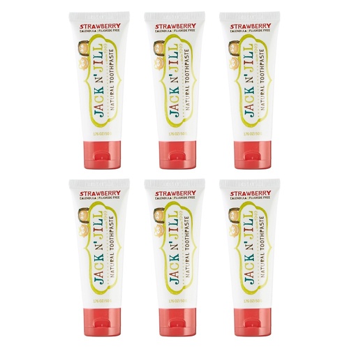 Jack N' Jill Natural Strawberry Fluoride Free Toothpaste 50g Pack of 6